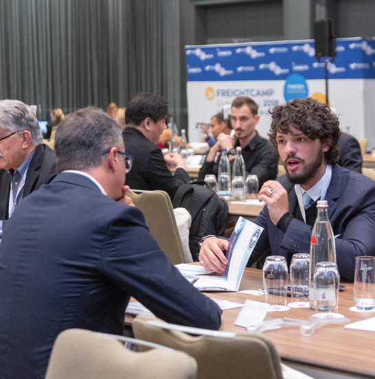Freightcamp delegates networking during a past event